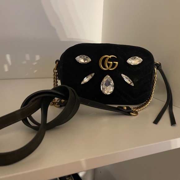 GUCCI - GG Marmont Shoulder Bag Crystal Embellish - Picture 3 of 3